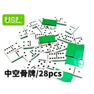 You Sile-G2004A03/Transparent Domino Solitaire (9 Points, Orange Color 55pcs) Hollow Game Made In Ta