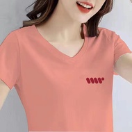 Aiyiyiyi V-Neck Top Short-Sleeved T-Shirt Printed Plus Size Women's Clothing S-5XL Summer Slimmer Lo