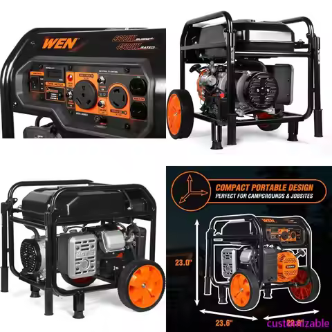 2025new-5600-Watt Portable Generator with Electric Start, 224cc Engine, Transfer Switch, RV-Ready, a
