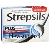 Strepsils Plus Numbing Lozenges 36's Sore Throat Pain Relief