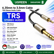 UGREEN 3.5mm to 6.35mm Adapter Aux Cable with Zinc Alloy Housing and Nylon Braid for Mixer Amplifier