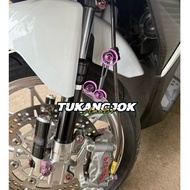 (Set of 3 Bolts) Original Vietnam Titanium Front Brake Hose Bracket Gr5 Titanium Bolts with Front Br