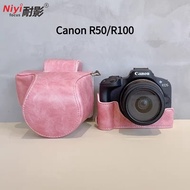 Canon EOS R50 PU Camera Full Case Bag for Canon R50 R100 Retro Leather Camera Protector Case Cover