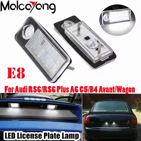 2Pieces LED License Plate Lamp 4B9943021 For Audi A6 C5/B4 Avant/Wagon 1997-2005 RS6/RS6 Plus 2003-2