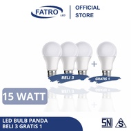 FATRO LED BULB PANDA SA 168 BUNDLING PACKAGE 3+1 15WATT SUPER BRIGHT