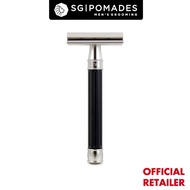 Edwin Jagger - 3ONE6 Collection - Stainless Steel Black Double Edge Safety Razor & Feather Blades