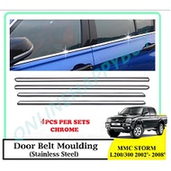 MMC Storm L200/300 2002 - 2008 Window Trim Chrome Lining / Door Belt Moulding