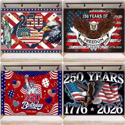 USA 250th Anniversary Backdrop - 1776-2026 USA Flag Eagle Background For 4th of July Independence Da