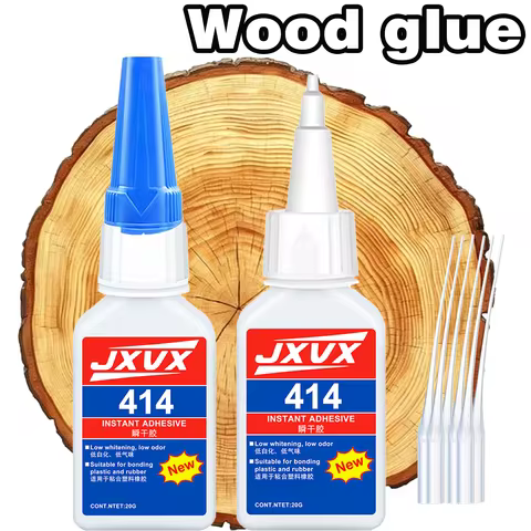 414 Wood Super Glue Liquid, Clear Instant Cyanoacrylate Adhesive for Wood Crafts, Repairs, and Woodw