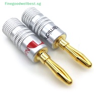 FBSG 10Pcs Nakamichi Gold Plated Copper Speaker Banana Plug Male Connector HOT