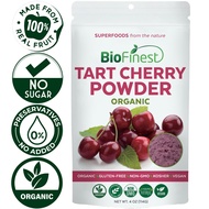 Biofinest Tart Cherry Superfood Powder - Organic Pure Freeze-Dried Antioxidant Vitamin- For Smoothie Juice Beverage 114g