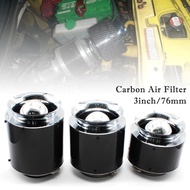 Universal 3Inch / 76mm Air Filter Supercharger Hood Air Intake Kit High Power Sports Carbon Fiber Filter Mushroom Head