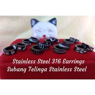 Stainless Steel 316 Earrings*Black Color*/Subang Telinga Stainless Steel 316