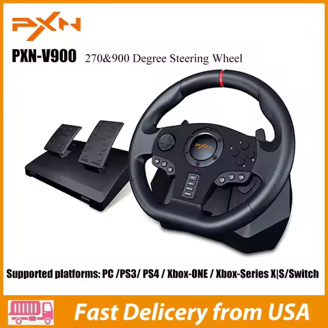 PXN V900 Gaming Steering Wheel Volante PC Racing Wheel 270°/900° Pedals for PC Windows/PS3/PS4/Switc