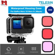 TELESIN Waterproof Protective Case For GoPro Hero 12 Hero 11 Hero 10 Hero 9 Black (45M)