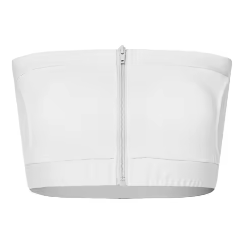 Women Strapless Pumping Bra Zipper Front Tube Top Removable Pads Hands Free Tube Top Bra for Casual 