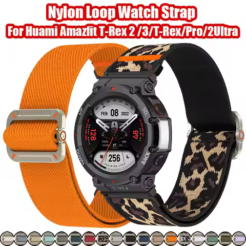 Nylon Loop Watch Strap For Huami Amazfit T-REX 3/2 Smart Band For Amazfit T-Rex/T-Rex Pro/T-Rex2Ultr