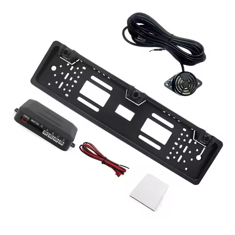 Queender EU Europe Car License Plate Frame Car Parking Sensor Kit Auto Reverse Radar Sensor Buzzer 1