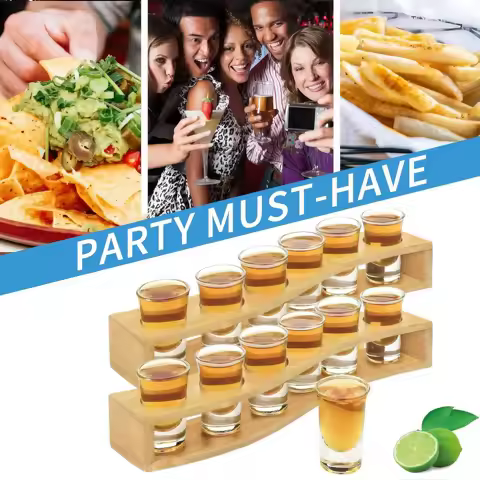 10ml Glass Liquor Shot Glasses Set - Durable Baijiu/Whiskey Cups for Home, Hotel & Bar, Moutai-Style