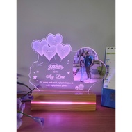 Night lights printed on request, wedding gifts, birthday gifts, meaningful souvenirs