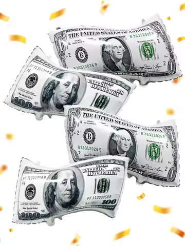 2/4pcs money bill balloons for birthday decoration, dollar party balloons, money theme birthday, cas