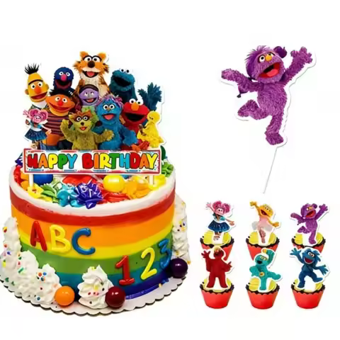 Sesame Street Cake Topper Large & Small Kids Birthday Party Decoration Supplies