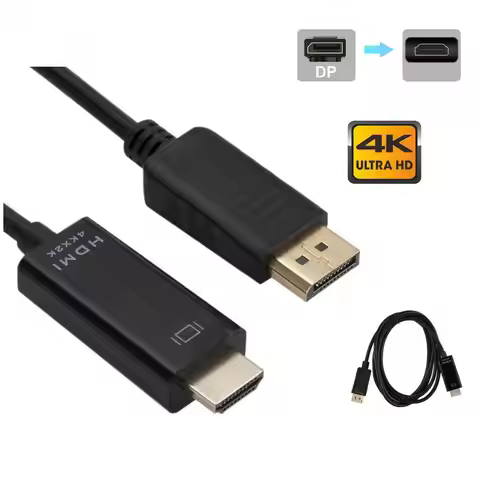 DisplayPort to HDMI-Compatible Cable 4K DP to HDMI Adapter Display Port Video Audio Converter for PC