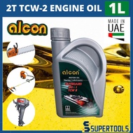 Alcon 1 Litre Outboard Marine Lubricants 2-Stroke 2T TCW-2 Engine Oil 1L (Made In UAE) For Chainsaw Brush Cutter