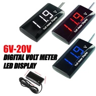 6V-20V Digital Volt Meter LED Display Car Battery Voltmeter Car Accessories Voltmeter Paparan LED