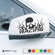 Skull Racing Sticker Car Rearview Mirror Sticker