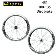 Litepro AERO 40mm Rim  Wheel Set 120 Sound Folding Bicycle Wheel 406/451 Bicycle Wheel Set Bicycle Hub Spoke Set Compatible 7 8 9 10 11 12 Speed Transmission Wheel Set 4 Bearing Bicycle Parts Accessories