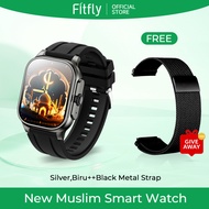 Fitfly Muslim smartwatch 114 surah Al-Quran Jam Tangan Pintar Pria Wanita dengan Adzan Reminder Al-Q