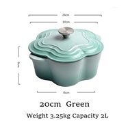 Cast Iron Enameled Pot Petal-Shaped, Household Multi-Enameled Kitchen Utensils Cast Iron Pot Casserole Homemade Breakfast Pot Cast Iron Enameled Pot Petal-Shaped, Household Multi-Enameled Kitchen Utensils Cast Iron Pot Casserole Homemade Breakfast Pot Pink(20cm) One