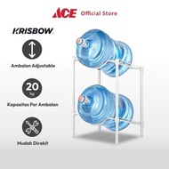 Ace Krisbow 2-Tier Iron Gallon Rack - White Drinking Water Gallon Storage Rack Dispenser Household S