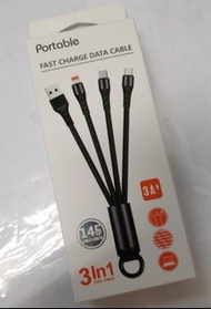3 in 1 fast charge data cable 三合一快速充電線