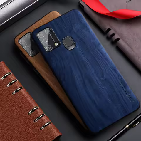 Case for Samsung Galaxy A31 A41 A11 M11 Bamboo Wood Pattern Leather Coque Back Cover for Samsung Gal
