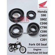 Honda S90 Engine Overhaul Oil Seal Complete Set / Front Fork Oil Seal Set S90z / C201 / CD90 CM91 / 