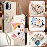 For OnePlus 15R Cute Cat Crossbody Lanyard Strap Wallet Cover For Oneplus 15 15T 15R 15s oneplus15R 