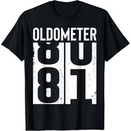 Men's cotton T-shirt Funny 81 Years Old 81ST Birthday Odometer Oldometer Gift Men T-Shirt Vintage T-
