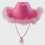 1PC Cowgirl Hat Feather Boa COSPLAY Prop for Women Girls Wedding Bachelorette Party Costume Accessor