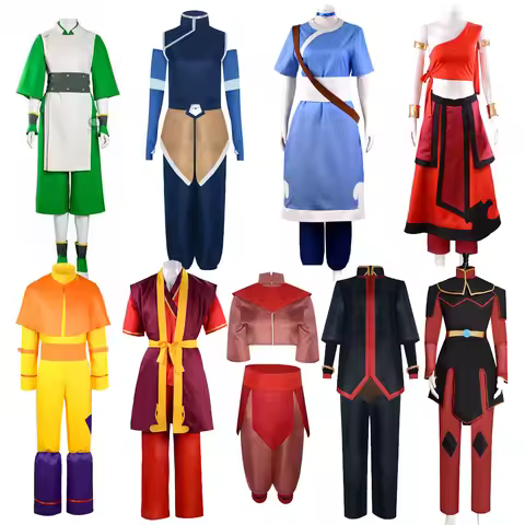 Anime Avatar The Last Airbender Katara Korra Zuko Mako Cosplay Costume Man Woman Top Pants Uniform S