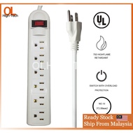 OLhightech - 110V US Plug Extension 6 gang / Wire extension 6 gang with 1.8m cable