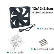 120x120x25mm 5V USB Powered Cooling Fan, Suitable For Receiver, DVR, TV Box, Router