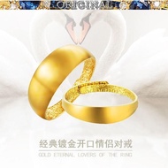 Men and women 24K gold 916 gold gold gold ring ring opening adjustable couple jewelry in stock