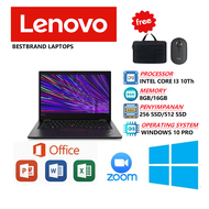 SPEK TINGGI LAPTOP LENOVO THINKPAD L13 INTEL CORE I3 GEN 10 RAM 4/256 SSD FREE TAS+MOUSE