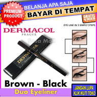 [COD] Original Dermacol Eyeliner Duo Multiple Effect Black and Brown Liquid Eye Liner Garis Mata Hit