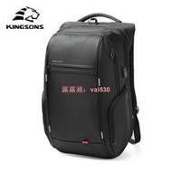 Kingsons 15“ 17”男士背包外置USB充電電腦背包防盜防水袋  露天市集  全檯最大的網路購物市集