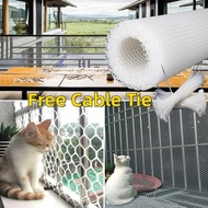50cm 1m PVC Plastic Safety Net Cat Netting Balcony Railing Protection Net PE Baby Halang Kucing Plastik Jaring Pagar