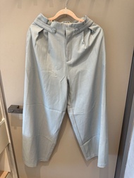 日本牌子Elencare Due 湖水藍色側邊收腰鬆緊橡筋直筒褲pants