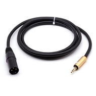 GOLLEY LION XlR 3ขาตัวผู้กับ3.5มิลลิเมตรสเตอริโอเสียบป้องกันไมโครโฟนสาย TRS แจ็คสาย3.5ชายกับชาย